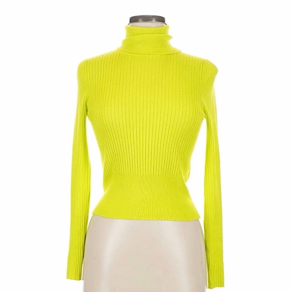 Zara Bright Green Turtleneck Sweater